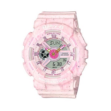 CASIO卡西歐BABY-G BA-110PI-4A冰淇淋質感外觀莓果粉搭載世界時間功能耐衝擊構造42.4mm｜樂天全館特惠中★指定刷卡回饋10%