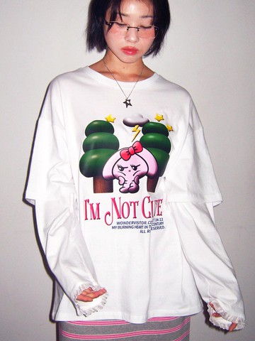 PPINTO Layered frill LS-T [White]
