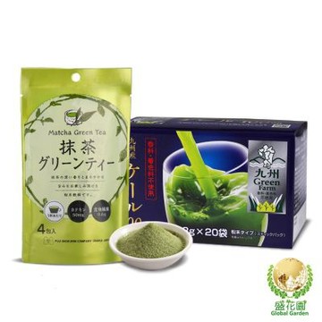 盛花園 日本原裝羽衣甘藍菜青汁20入+抹茶粉末4入養生組
