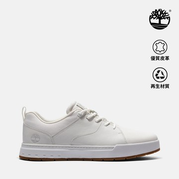 Timberland 男款白色全粒面皮革Maple Grove休閒鞋|A5Z2PL77