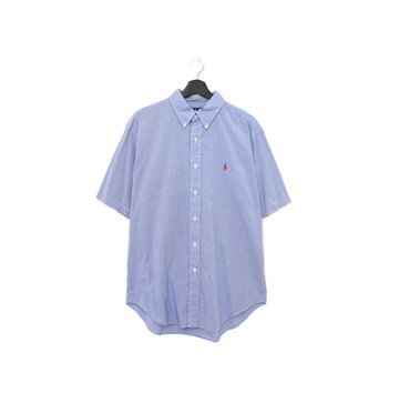 Back to Green-品牌襯衫 polo 藍色 格紋 d-04  vintage shirt