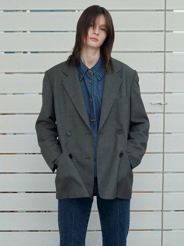Oversized Blazer Jacket_Gray