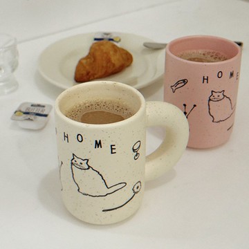 【CINDY CHIEN】HOME CAT胖手把芝麻點馬克杯