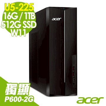Acer 宏碁 Aspire XC-1860 家用薄型電腦 (U5-225/16G/1TB+512G SSD/P600-2G/300W/W11)
