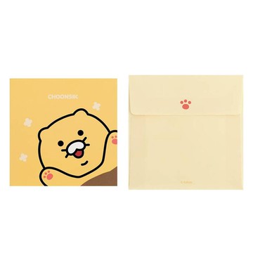 KAKAO FRIENDS Chunsik 基本卡 8p + 信封 8p 套裝  1套  舉手擊掌 黃色 + 米色