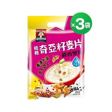 桂格 奇亞籽麥片穀香堅果袋裝10包X3袋【限時折$100! 輸碼即享】