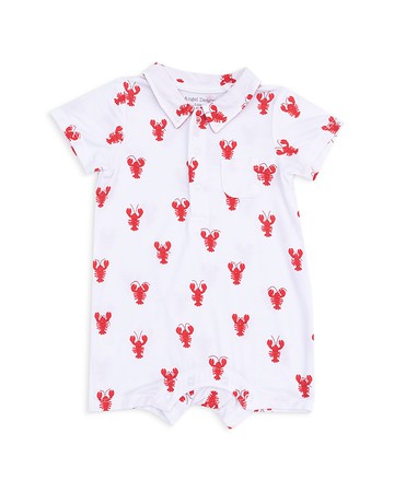 Angel Dear Boys' Lobster Print Polo Shortie Romper - Baby
