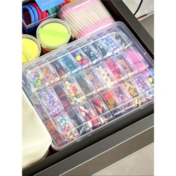 鉆石畫收納盒 大號裝鉆盒子透明塑料DIY分裝盒米珠首飾美甲零件盒