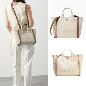 CHLOE Carry 刺繡LOGO帆布小號托特包(任選)