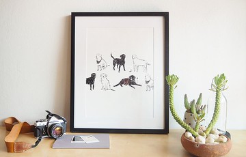 海報黑白拉布拉多