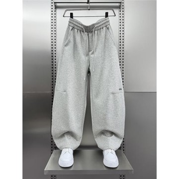 2025秋冬季加絨加厚潮牌高級感休閑彎刀衛褲男士寬松百搭闊腿長褲