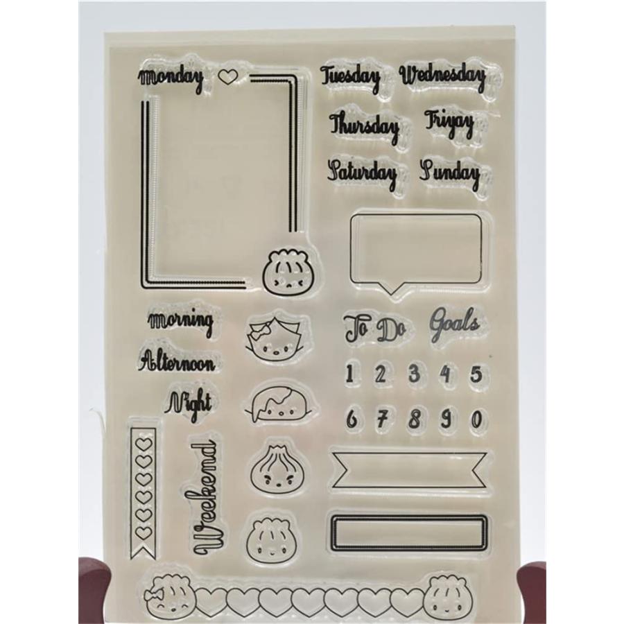 Plan Calendar Border Transparent Clear Silicone Stamp Seal for D 並行輸入品