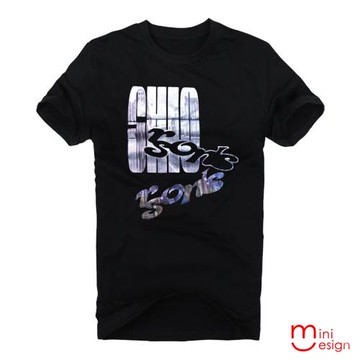 Minidesign-美式街頭SHIOt超炫銀潮流設計短T 五色