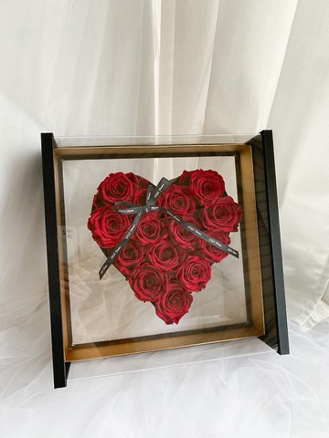 永生花 / 厄瓜多永生玫瑰花盒 / 愛心花盒 / 情人節禮物