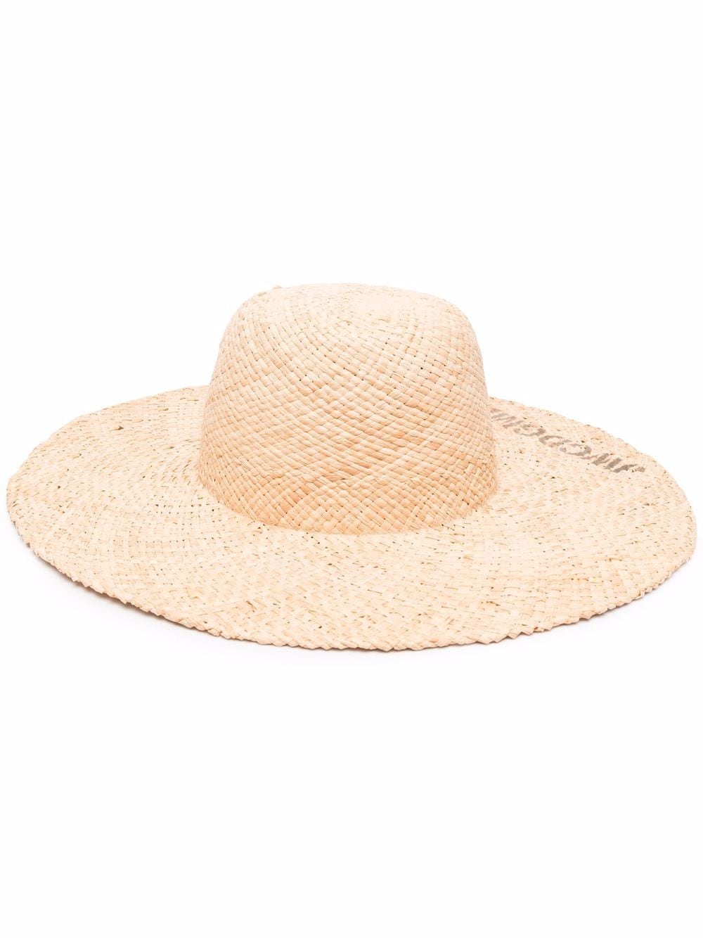 Junya Watanabe MAN - logo-print sun hat - men - Raffia - S - Neutrals