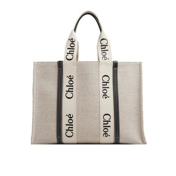 Chloé Woody tote bag帆布托特包（大號/海軍藍）_廠商直送