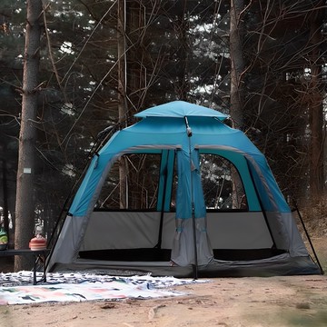 IDOOGEN 一鍵式 Tribeca Plus 自動帳篷 藍綠色 5人用  5人