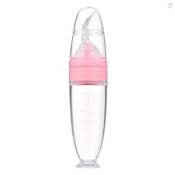 嬰兒食品分配勺餵食器矽膠奶嘴擠壓勺瓶帶吸盤,適合日常餵養旅行男孩女孩