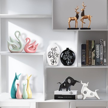 花瓶擺件陶瓷創意家居擺設現代簡約工藝品房間客廳玄關酒柜裝飾品