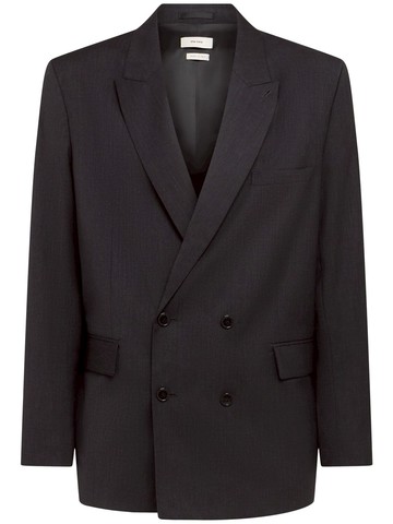 Double Breasted Wool Twill Blazer