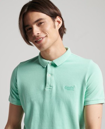 Superdry Men's Men's Organic Cotton Vintage Destroy Polo Shirt Green / Hot Mint - Size: Xxl