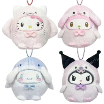 小禮堂 Sanrio 三麗鷗 絨毛玩偶零錢包吊飾 (海生館系列) Kitty 美樂蒂 酷洛米 大耳狗
