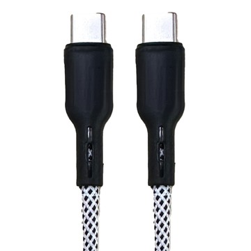 Kinyo 磁吸秒收充電傳輸線 Type-C-Type-C 42g  1m  黑色 + 黑白編織線  1條