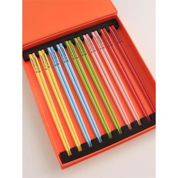 陶瓷筷子酷彩炻瓷精品一家人五福臨門系列餐筷禮盒一人一筷耐高溫