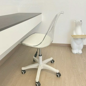 免運/開立發票 北歐簡約亞克力透明升降旋轉洽談辦公時尚休閑靠背電腦書桌懶人椅 最低價 快速出貨