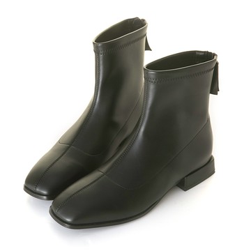 百搭時尚方頭皮革襪靴 黑 GB605BK