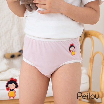 PEILOU 貝柔天絲棉舒膚平衡女童三角褲_貼布繡(白雪公主2件組)