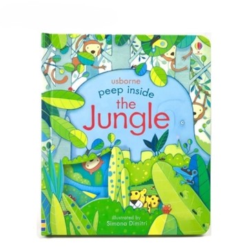 《出清》Usborne Peep Inside the Jungle 硬頁翻翻書(叢林)【南風百貨】
