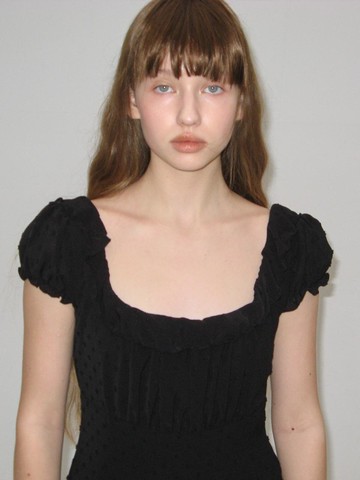Square Dot Mini Dress _ Black