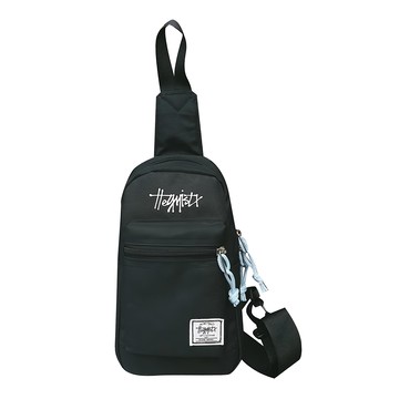 E.City 韓版防潑水休閒防搶胸包手機挎包  24 × 14 × 5.5cm  黑色