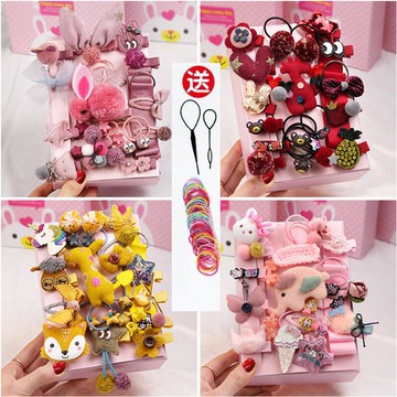 精美兒童發飾禮盒套裝發夾皮筋發繩發圈發卡子寶寶不傷發女頭飾品
