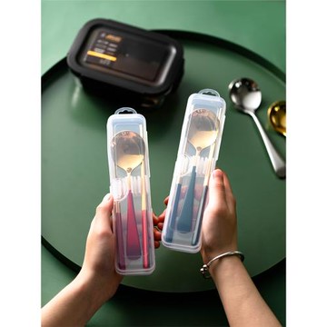 網紅便攜餐具筷子勺子套裝ins風304不銹鋼家用上班族筷學生單人裝