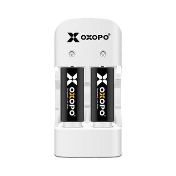 OXOPO 【乂靛馳】XS系列 3.2V CR123 充電鋰電池組 (2入+充電器)(電池兩年保固)