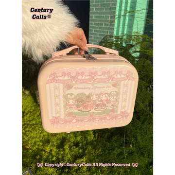 [兔兔草莓園]Lolita洛麗塔14寸手提化妝箱輕奢藝術旅行箱行李迷你