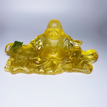 琉璃彌勒佛汽車擺件車載擺件琉璃佛像招財保平安車內裝飾琉璃擺件