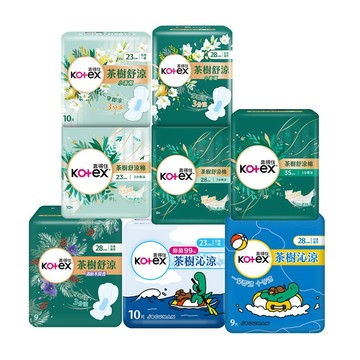 Kotex 茶樹系列衛生棉 (23cm/28cm/35cm)_2箱組 (經典茶樹/小蒼蘭/沁涼棉)