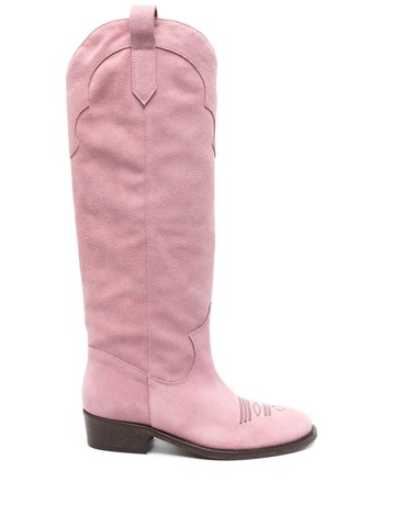 Via Roma 15 - 35mm suede boots - women - Calf Suede/Calf Leather/Calf Leather - 38 - Pink