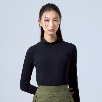 【ERSS】人間AI極致魅力長T-女 黑色 【K60282】