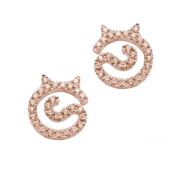 美琪 新款 S925純銀日韓貓印貓咪耳飾 小貓耳釘  簡約系列靈感設計