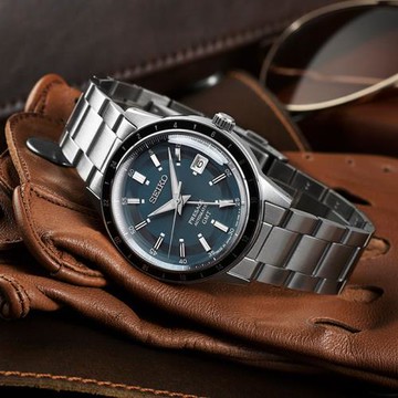 【SEIKO】精工 Presage Style 60s系列 SSK009J1 GMT 鋼錶帶 機械男錶 4R34-00B0B 藍/銀  40.8mm
