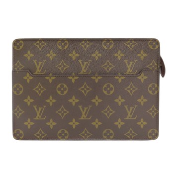 【二手名牌BRAND OFF】LOUIS VUITTON LV 路易威登 棕色 原花帆布 Pochette Homme 手拿包