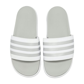 adidas 愛迪達 拖鞋 Adilette Platform 女鞋 白 銀 涼拖鞋 厚底 增高