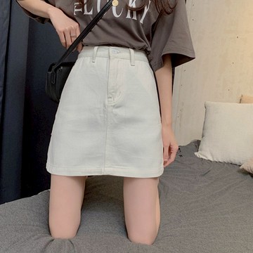 現貨 ⓇⒺⓃⒶ｜薄荷小清新🍃｜糖果色牛仔半身裙_百搭/可愛/清新/裙子/短裙【R21420】