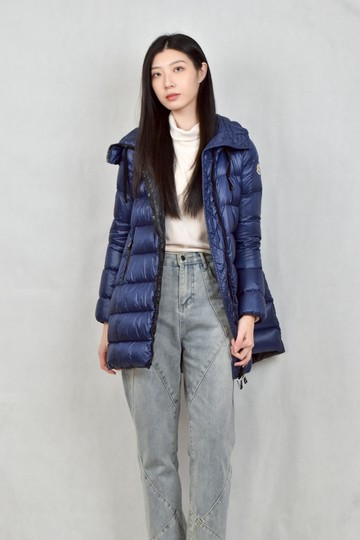 (M) moncler藍色長版羽絨外套