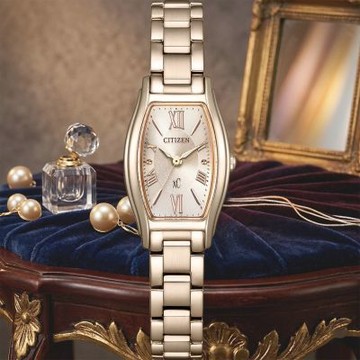 CITIZEN 星辰 XC 限量 優雅大三針酒桶型光動能女錶 開學購物季 送禮首選-玫瑰金 EW5546-56X