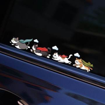 日系車貼💫 防水小飛貓可愛車貼卡通貓創意個性搞笑車身遮擋劃痕汽車裝飾貼紙 汽車装饰贴